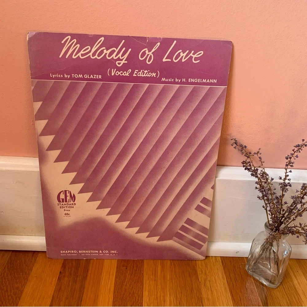 Vintage Sheet Music Score Melody of Love Vocal Edition